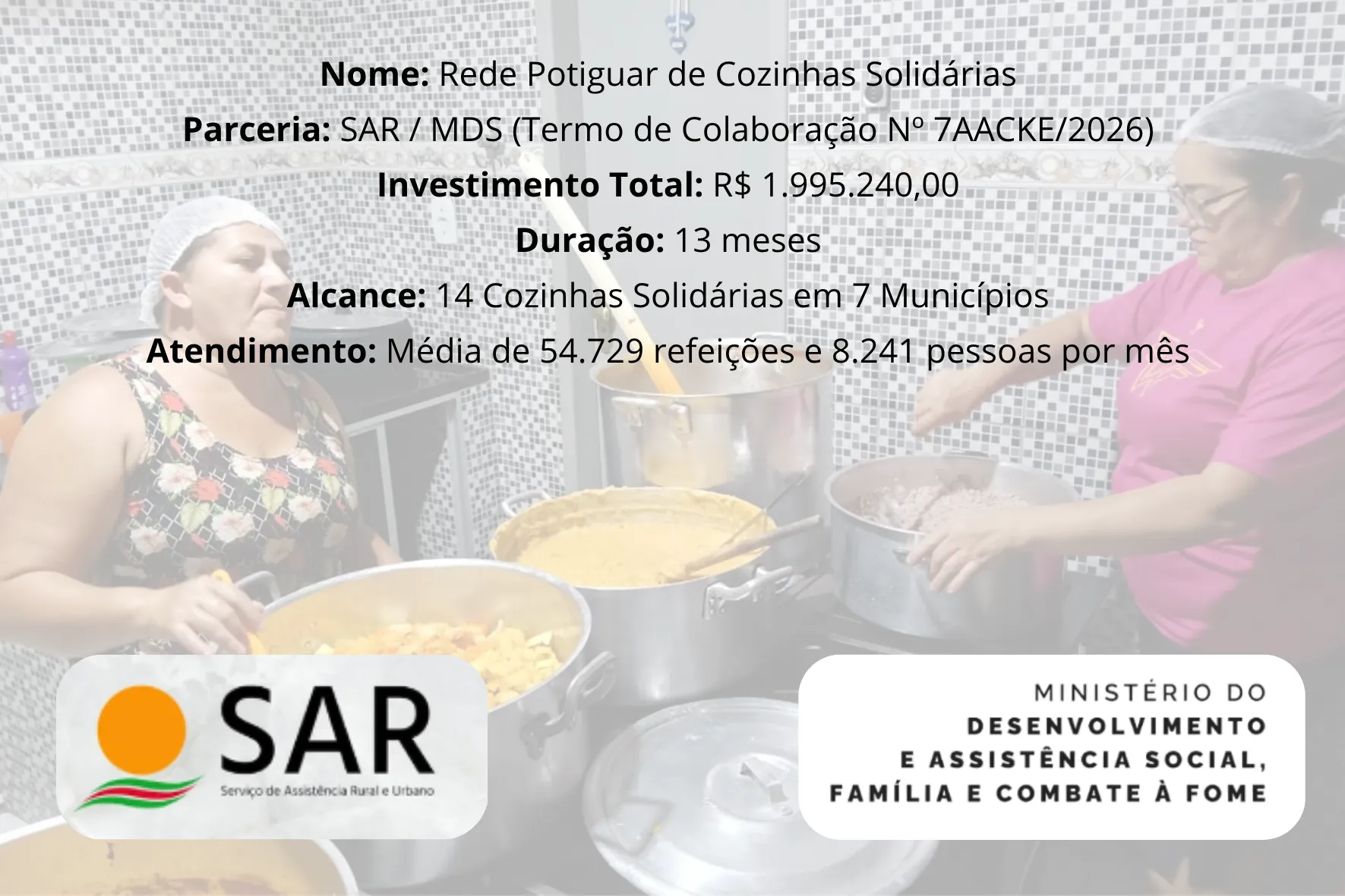 Rede Potiguar de Cozinhas Solidárias vai garantir mais de 54 mil refeições mensais para famílias em situação de vulnerabilidade no RN — mídia 1
